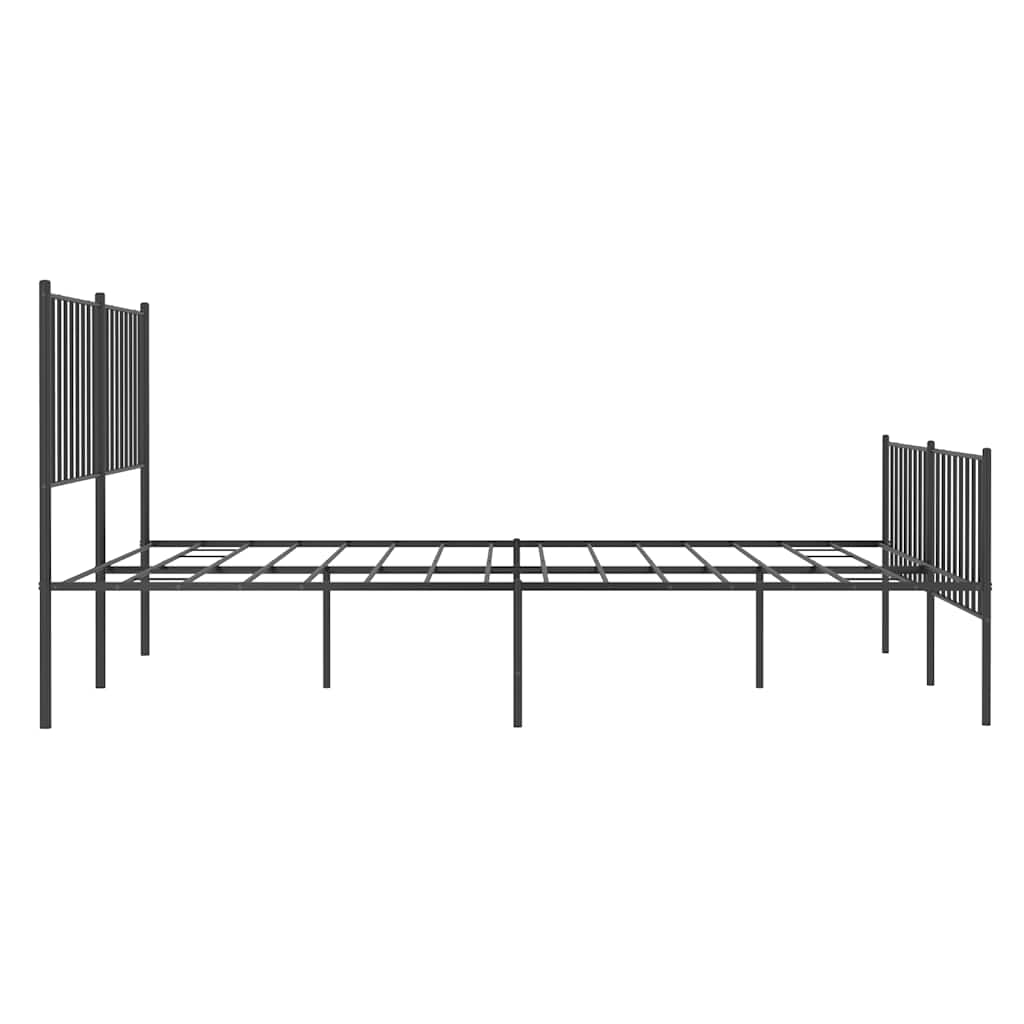 Metalni okvir kreveta uzglavlje i podnožje crni 140x200 cm