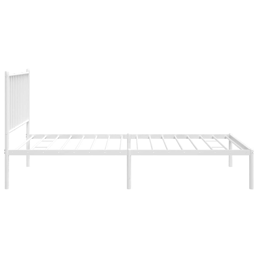 Metalni okvir za krevet s uzglavljem bijeli 100x190 cm