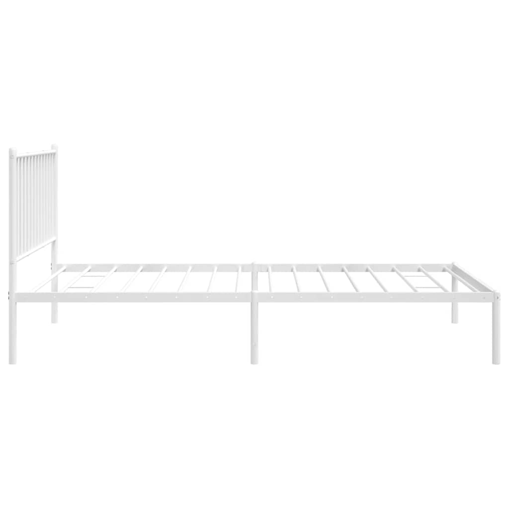 Metalni okvir za krevet s uzglavljem bijeli 100x200 cm