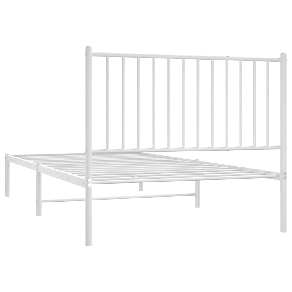 Metalni okvir za krevet s uzglavljem bijeli 100x200 cm