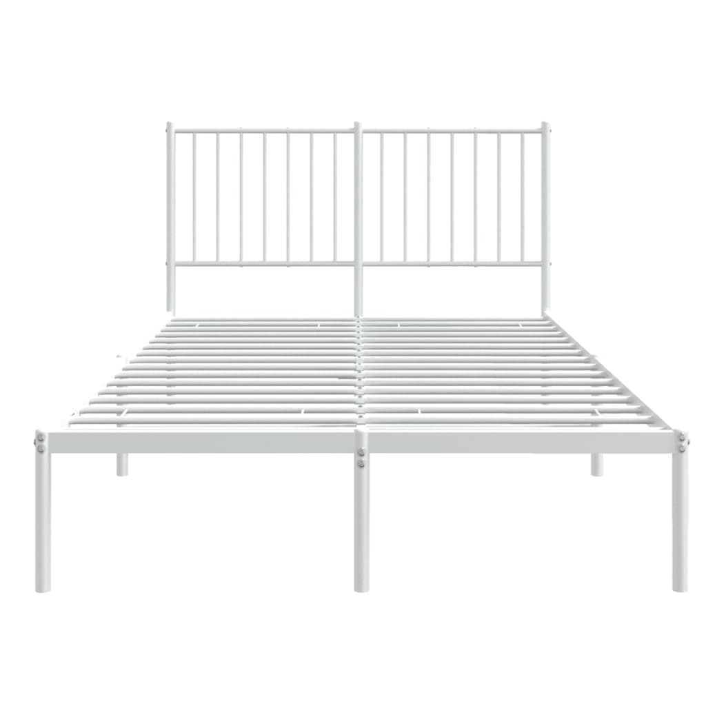 Metalni okvir za krevet s uzglavljem bijeli 120 x 190 cm