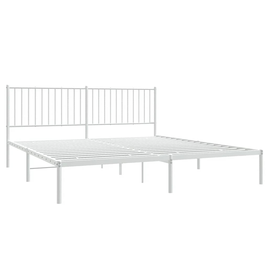 Metalni okvir za krevet s uzglavljem bijeli 183x213 cm
