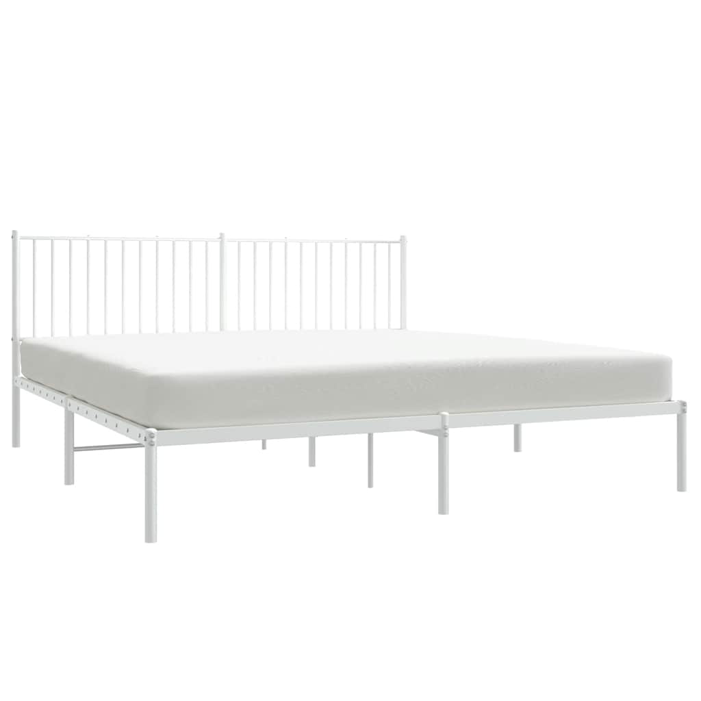 Metalni okvir za krevet s uzglavljem bijeli 183x213 cm