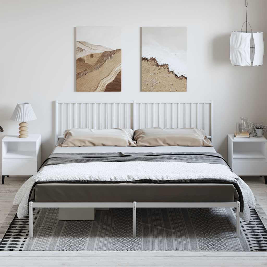 Metalni okvir za krevet s uzglavljem bijeli 183x213 cm