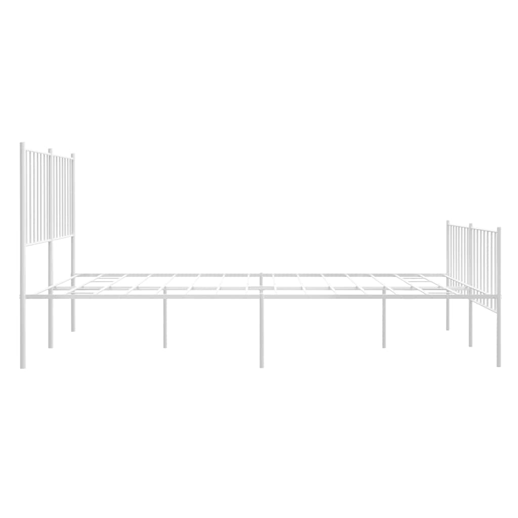 Metalni okvir kreveta uzglavlje i podnožje bijeli 120x190 cm