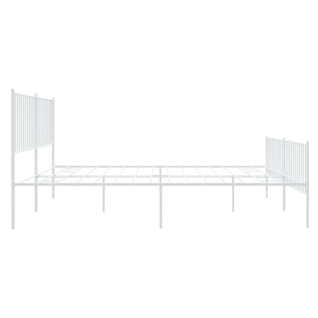 Metalni okvir kreveta uzglavlje i podnožje bijeli 183x213 cm