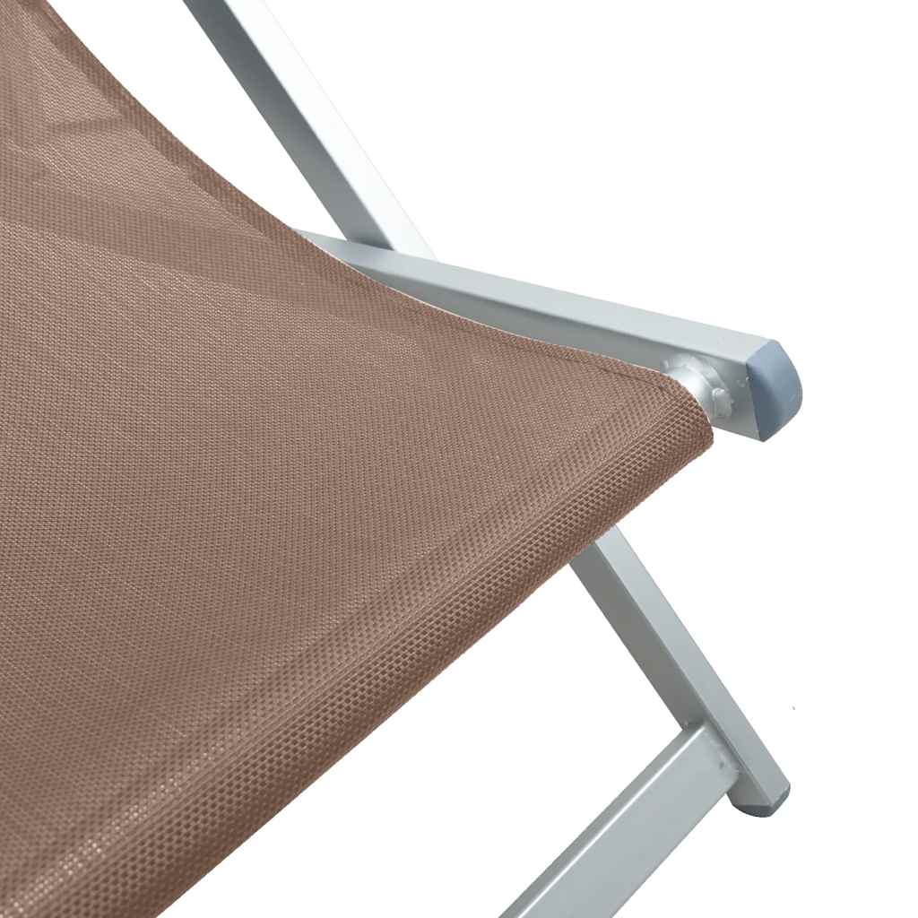 Sklopive stolice za plažu 2 kom smeđi od aluminija i tekstilena