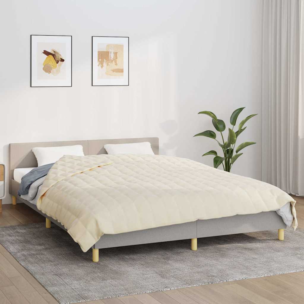 Teška deka svijetla krem 220x240 cm 15 kg od tkanine