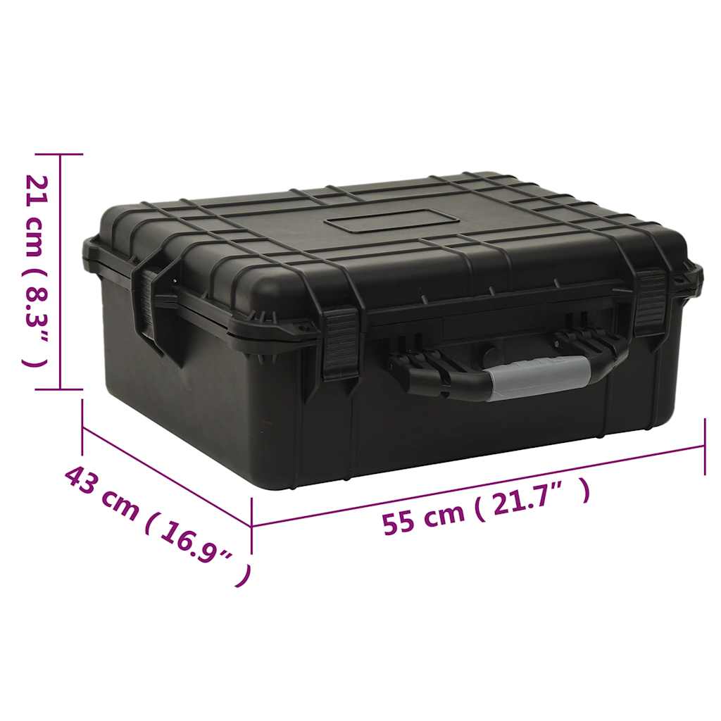 Prijenosni kovčeg crni 55x43x21 cm od PP-a