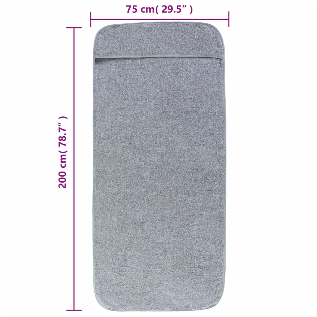 Ručnici za plažu 2 kom sivi 75 x 200 cm od tkanine 400 GSM