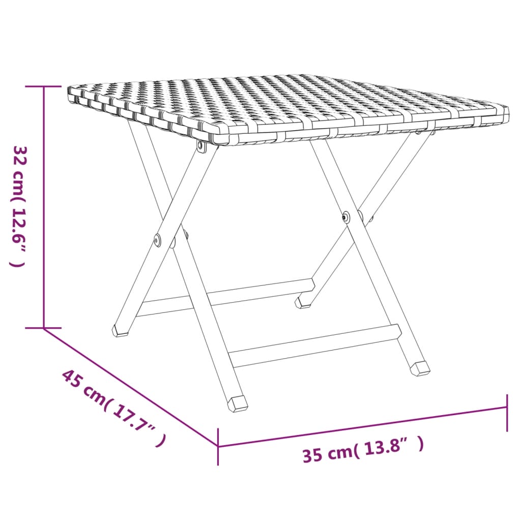 Sklopivi stol sivi 45 x 35 x 32 cm od poliratana