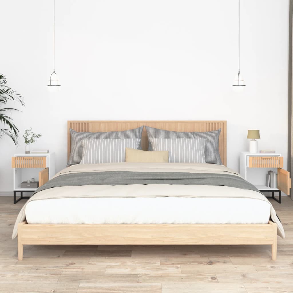 Noćni ormarići 2 kom bijeli 40 x 30 x 55,5 cm od drva i željeza