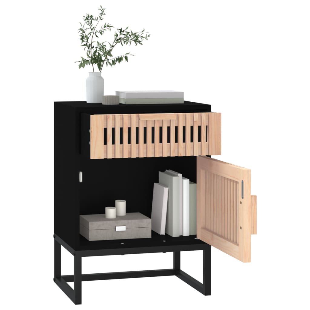 Noćni ormarići 2 kom crni 40 x 30 x 55,5 cm od drva i željeza