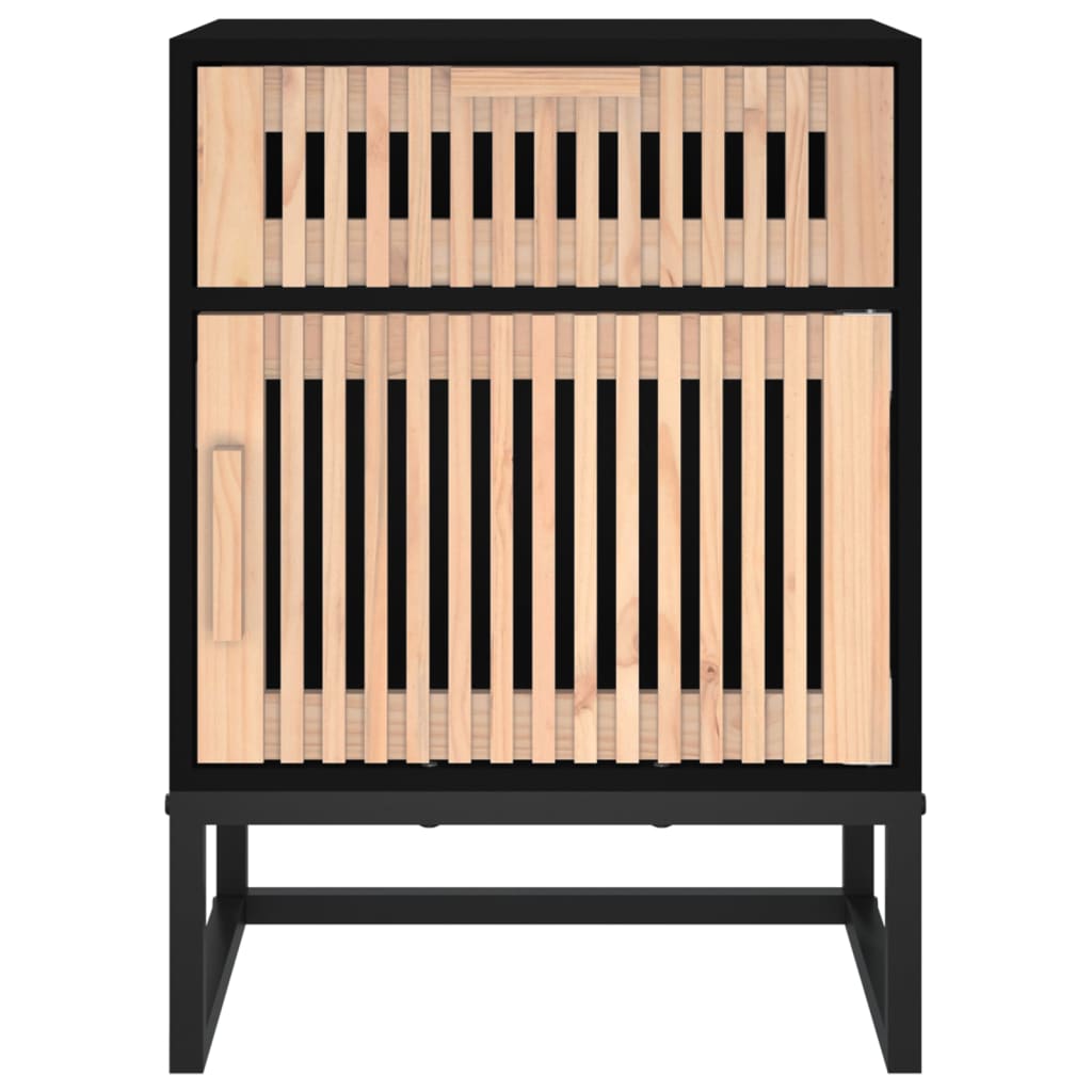 Noćni ormarići 2 kom crni 40 x 30 x 55,5 cm od drva i željeza