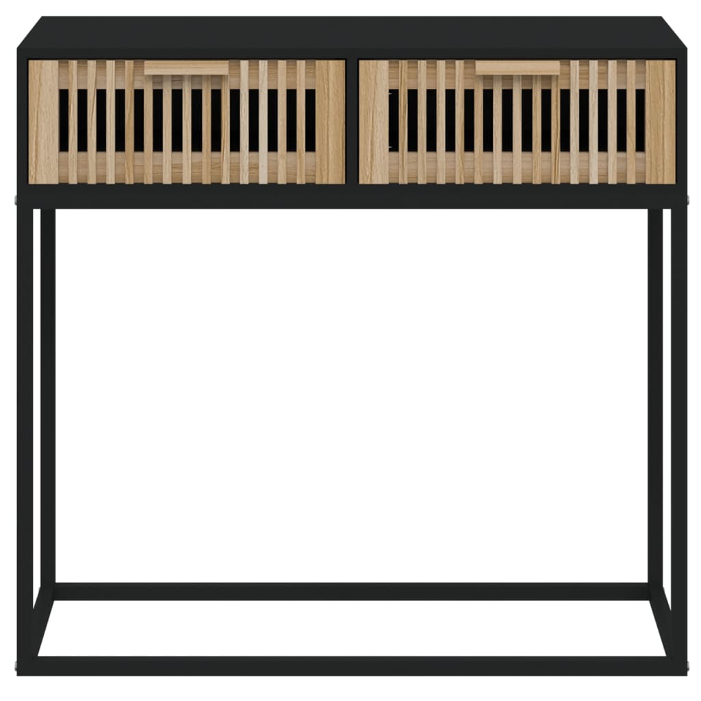 Konzolni stol crni 80x30x75 cm od konstruiranog drva i željeza