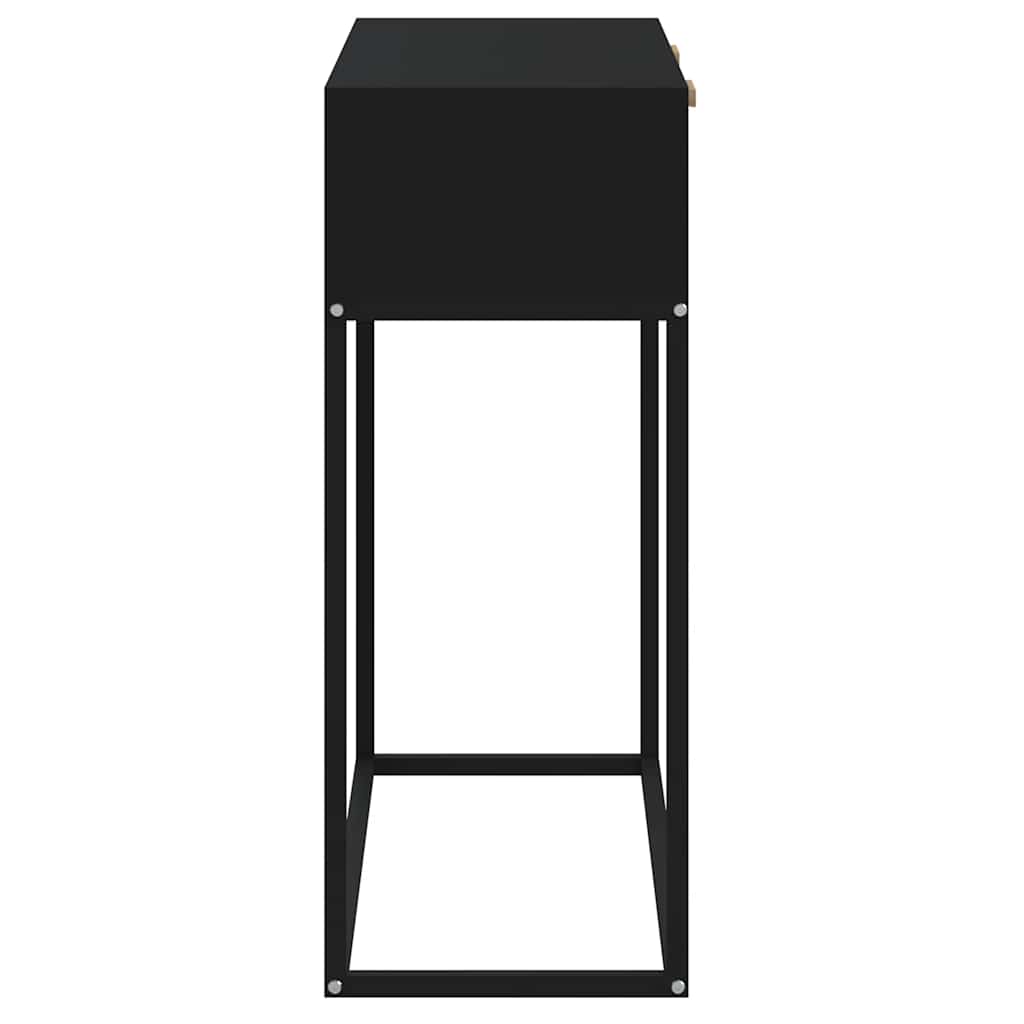 Konzolni stol crni 80x30x75 cm od konstruiranog drva i željeza