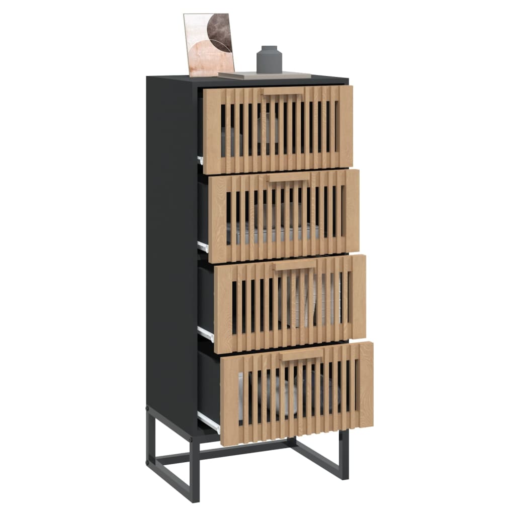 Visoka komoda crna 40 x 30 x 95 cm od konstruiranog drva