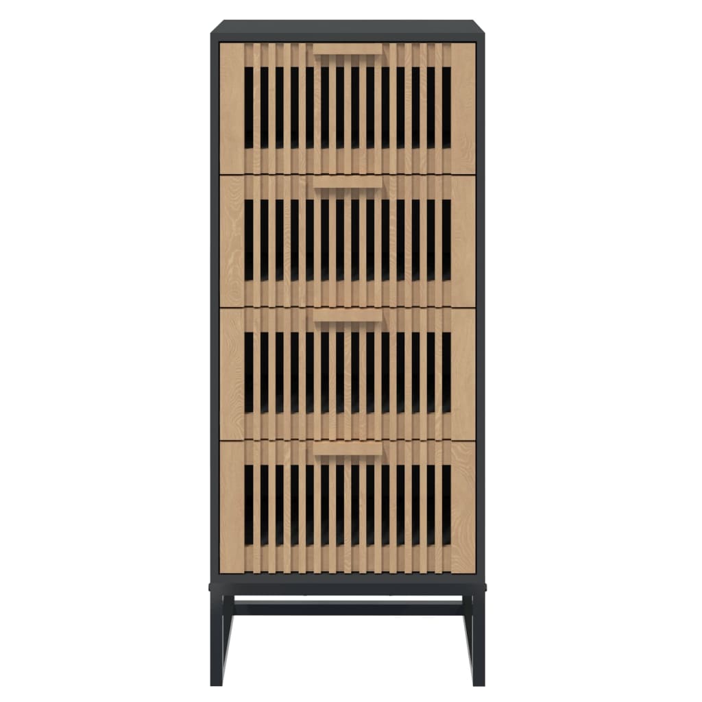 Visoka komoda crna 40 x 30 x 95 cm od konstruiranog drva