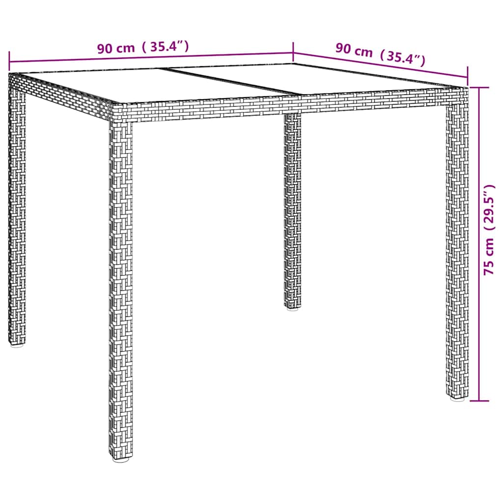 Stol za vrt Smeđa 90 x 90 x 75 cm poliratan