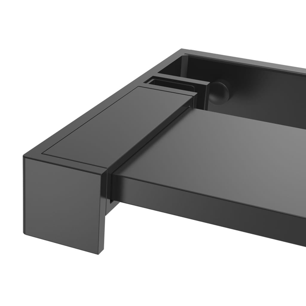 Polica za zid tuš-kabine crna 115 cm aluminijska