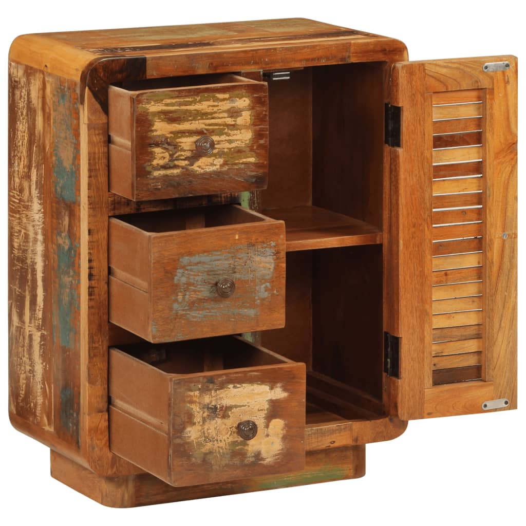 Komoda s 3 ladice 55 x 30 x 70 cm od masivnog obnovljenog drva