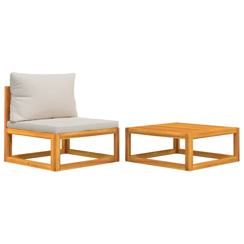 2-dijelni set vrtnih sofa s jastucima masivno bagremovo drvo