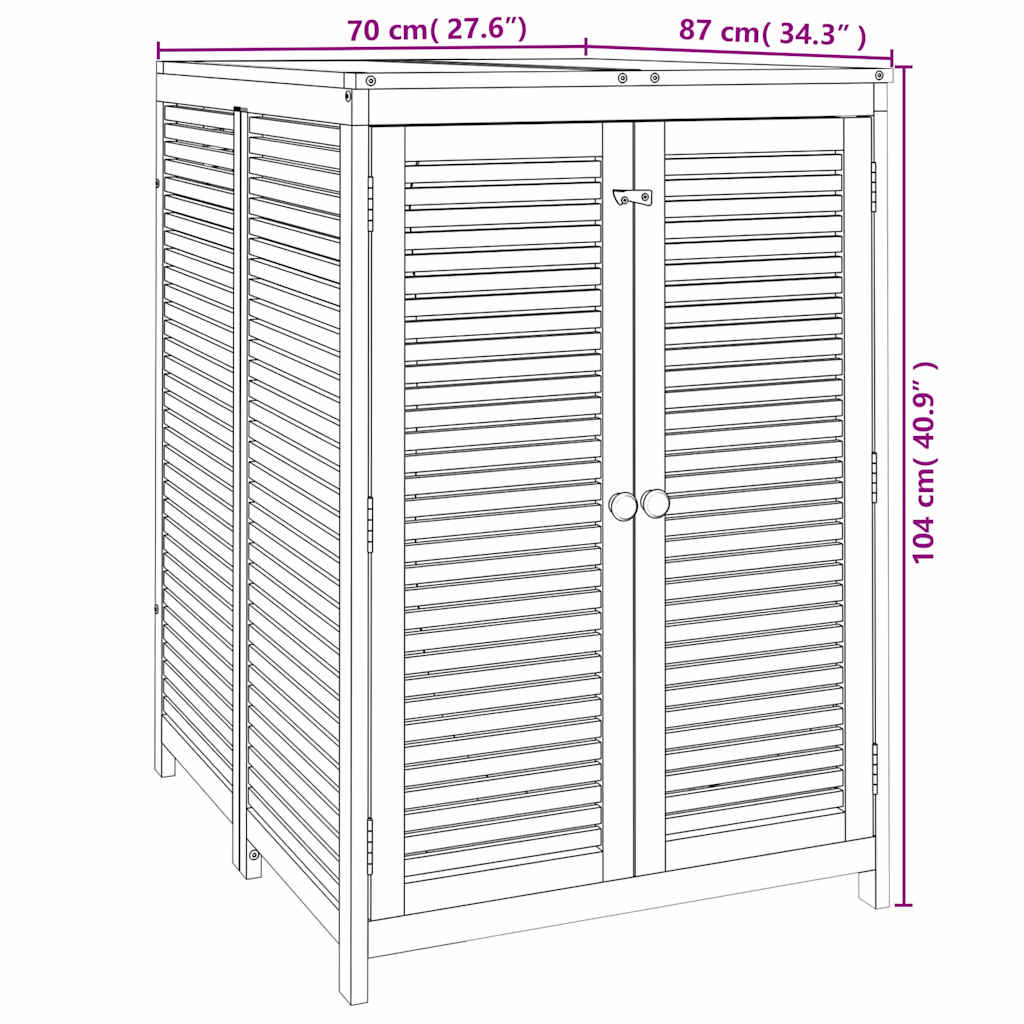 Vrtna kutija za pohranu 70x87x104 cm od masivnog drva bagrema