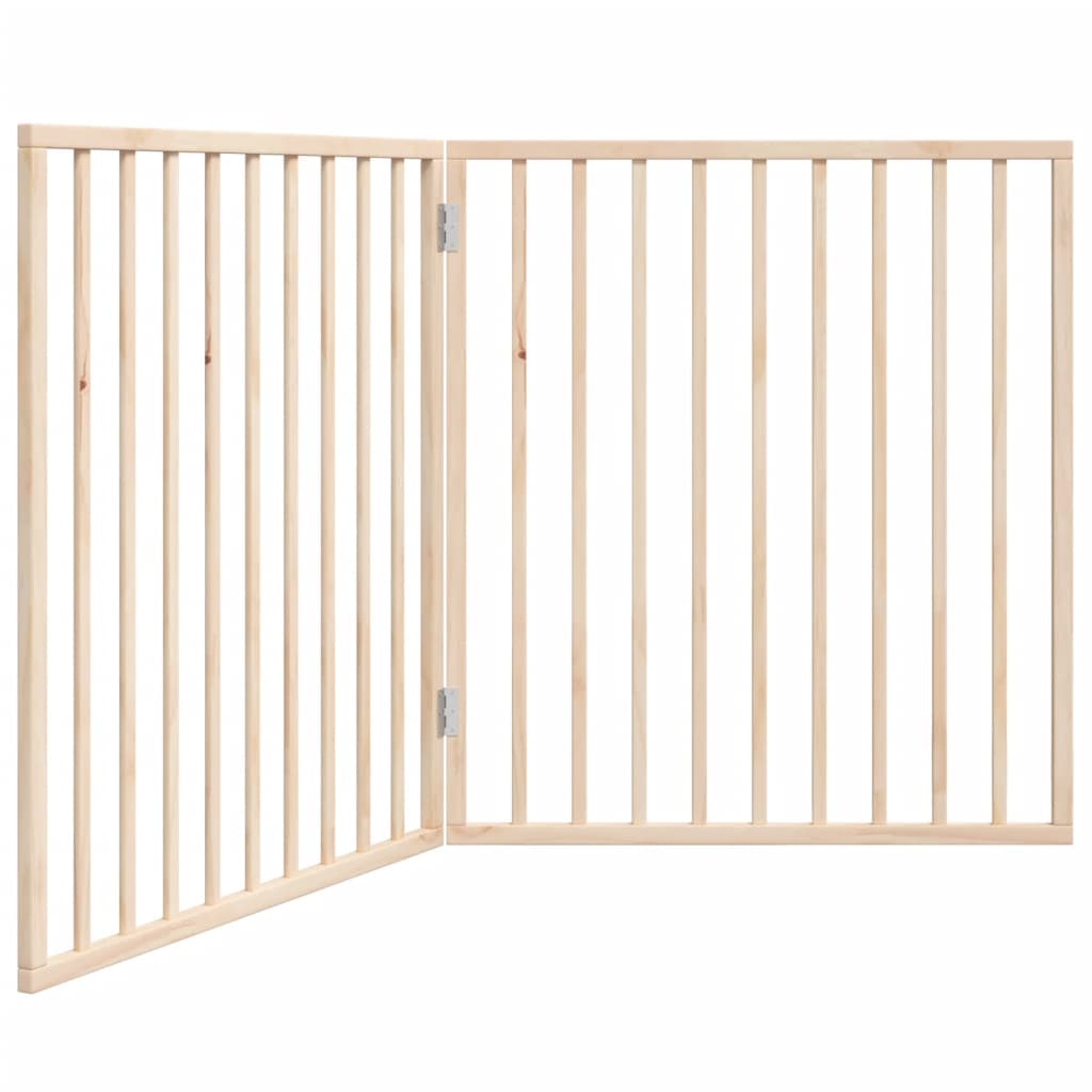Sklopiva vrata za pse s 2 panela, 160 cm, drvo topole Smeđa 80 x 90 x 2 cm