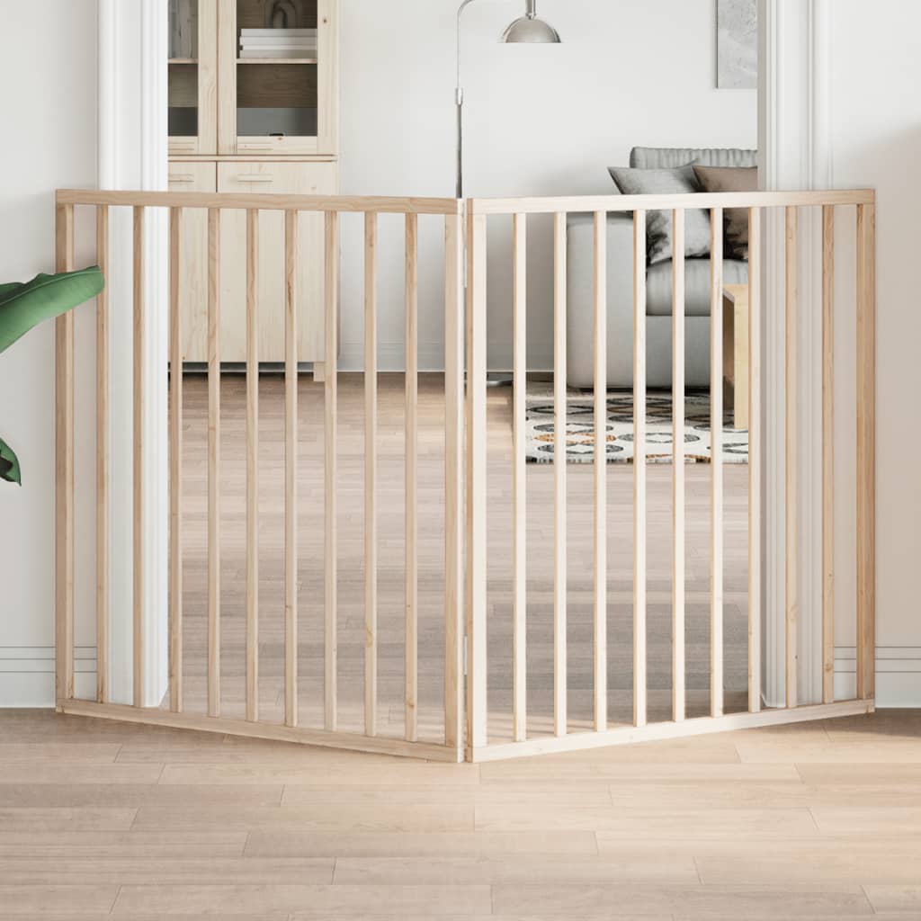 Sklopiva vrata za pse s 2 panela, 160 cm, drvo topole Smeđa 80 x 90 x 2 cm