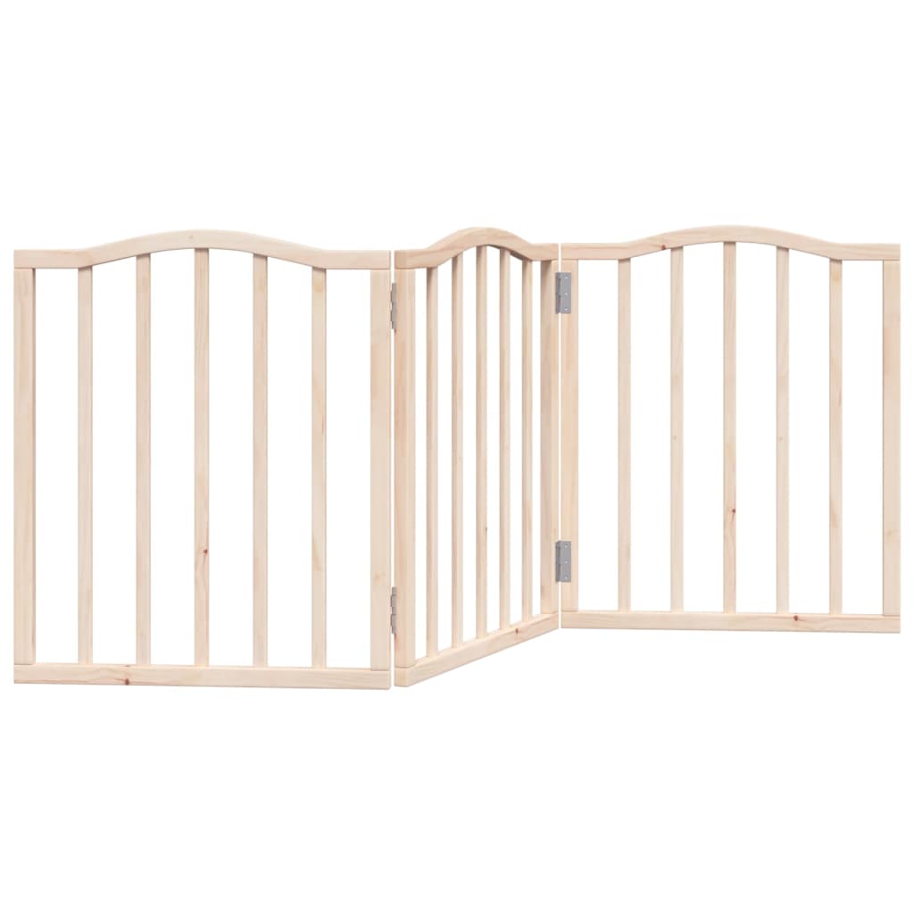 Vrata za pse s 3 panela sklopiva 150 cm od drva topole
