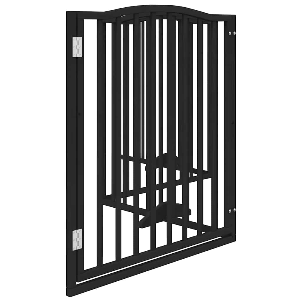 Vrata za pse s vratašcima 4 panela sklopiva 320 cm drvo topole