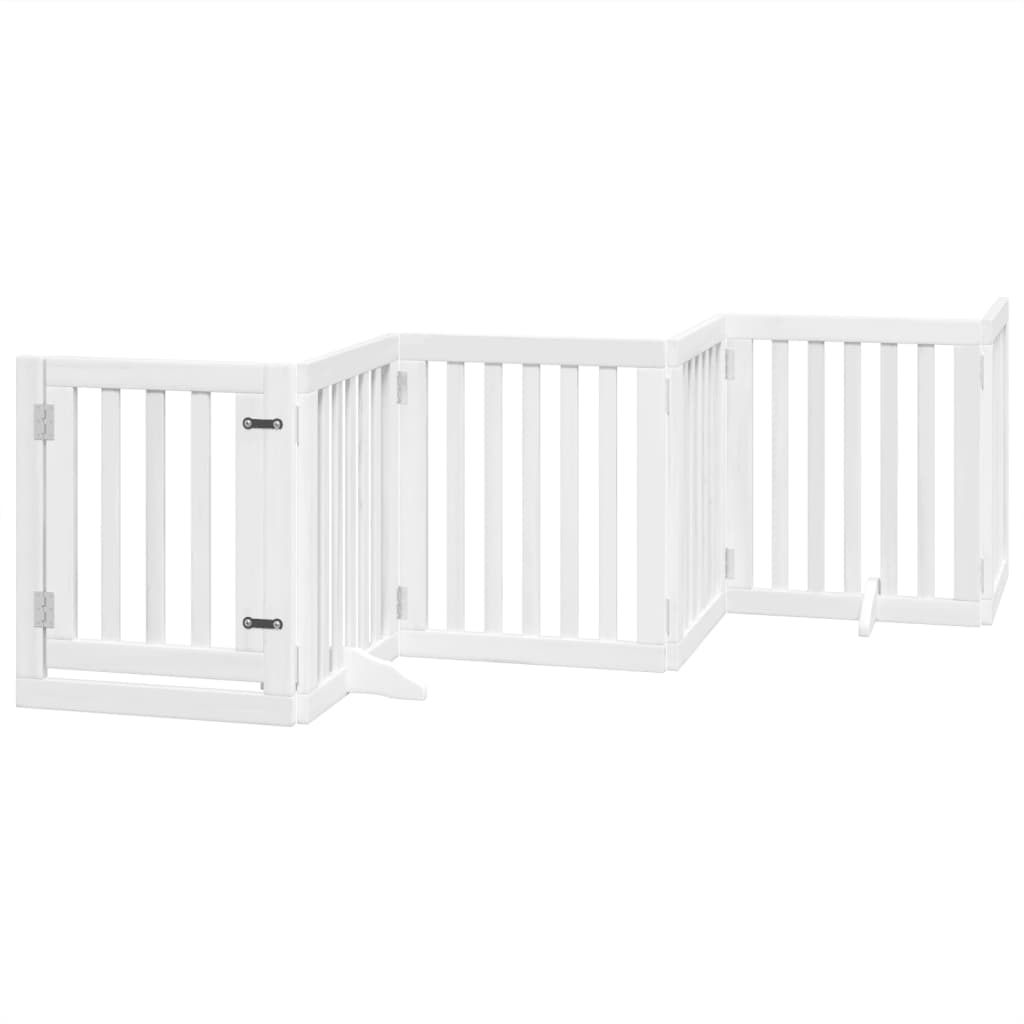 Vrata za pse s vratašcima 6 panela sklopiva 300 cm drvo topole