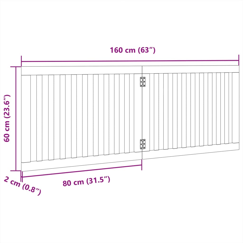 Vrata za pse s 2 panela sklopiva bijela 160 cm od drva topole