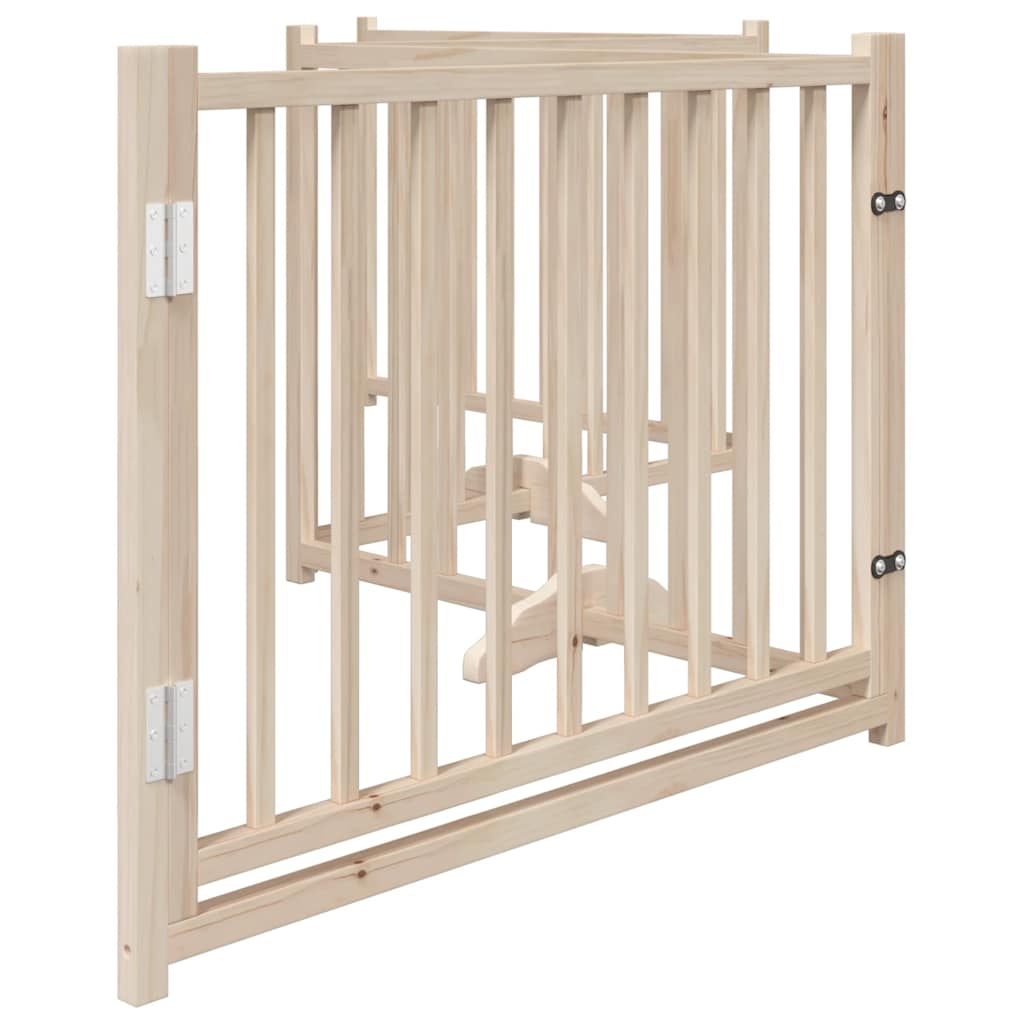 Vrata za pse s vratima sklopiva 4 panela 320cm masivna jelovina