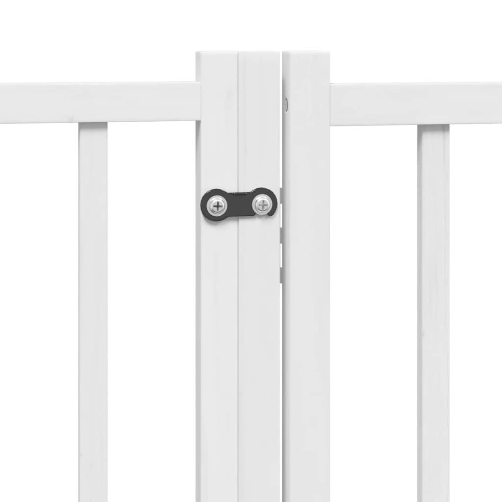 Vrata za pse s vratima sklopiva 6 panela bijela 300 cm