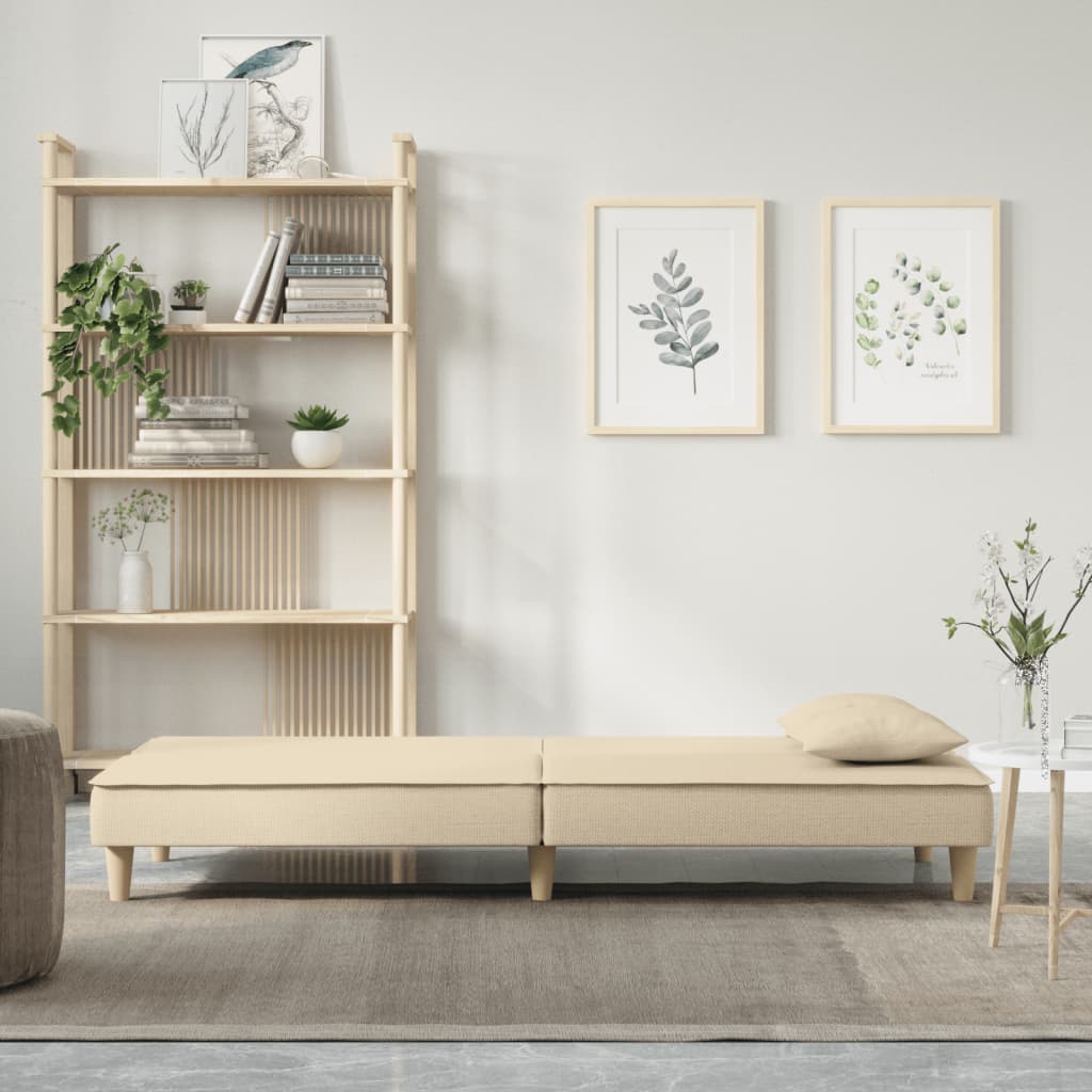 Kauč na razvlačenje od tkanine krem