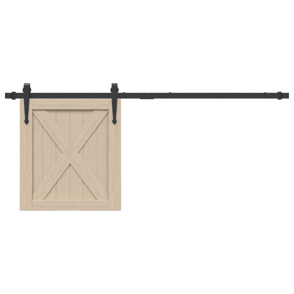 Mini set za klizna vrata ormarića crni 122 cm ugljični čelik