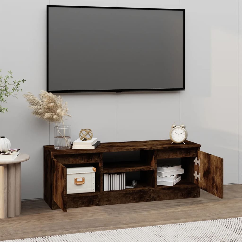 TV ormarić s vratima boja dimljenog hrasta 102x30x36 cm