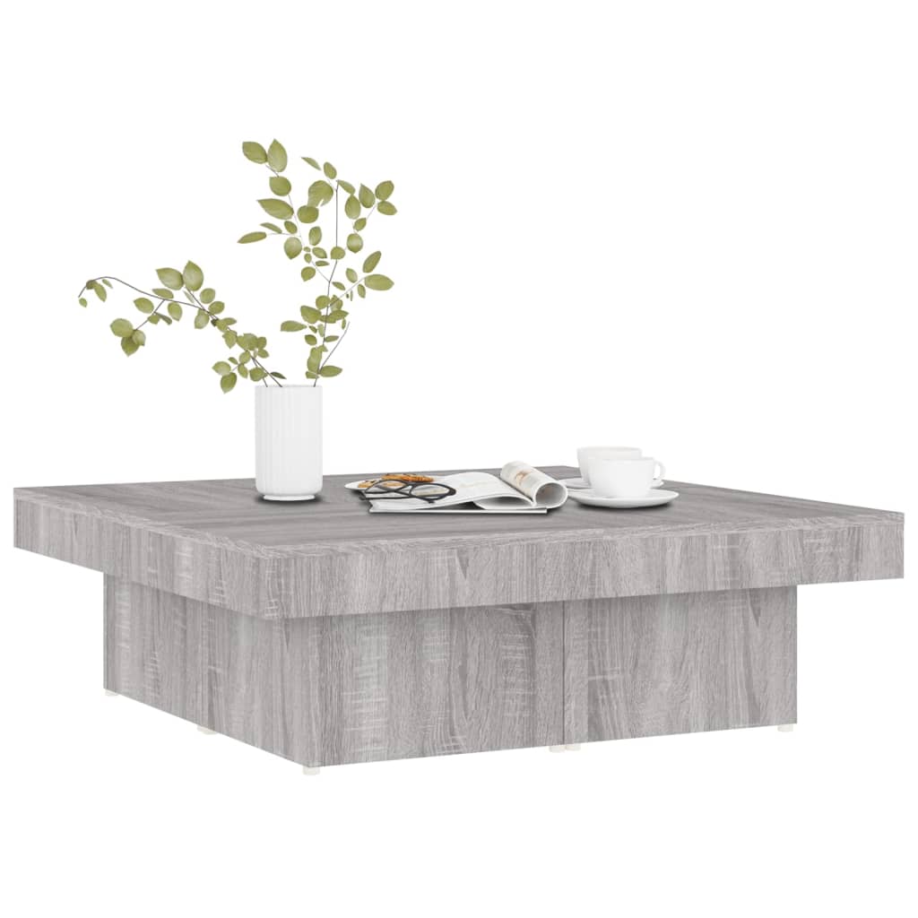 Stolić za kavu boja sivog hrasta 90x90x28 cm konstruirano drvo