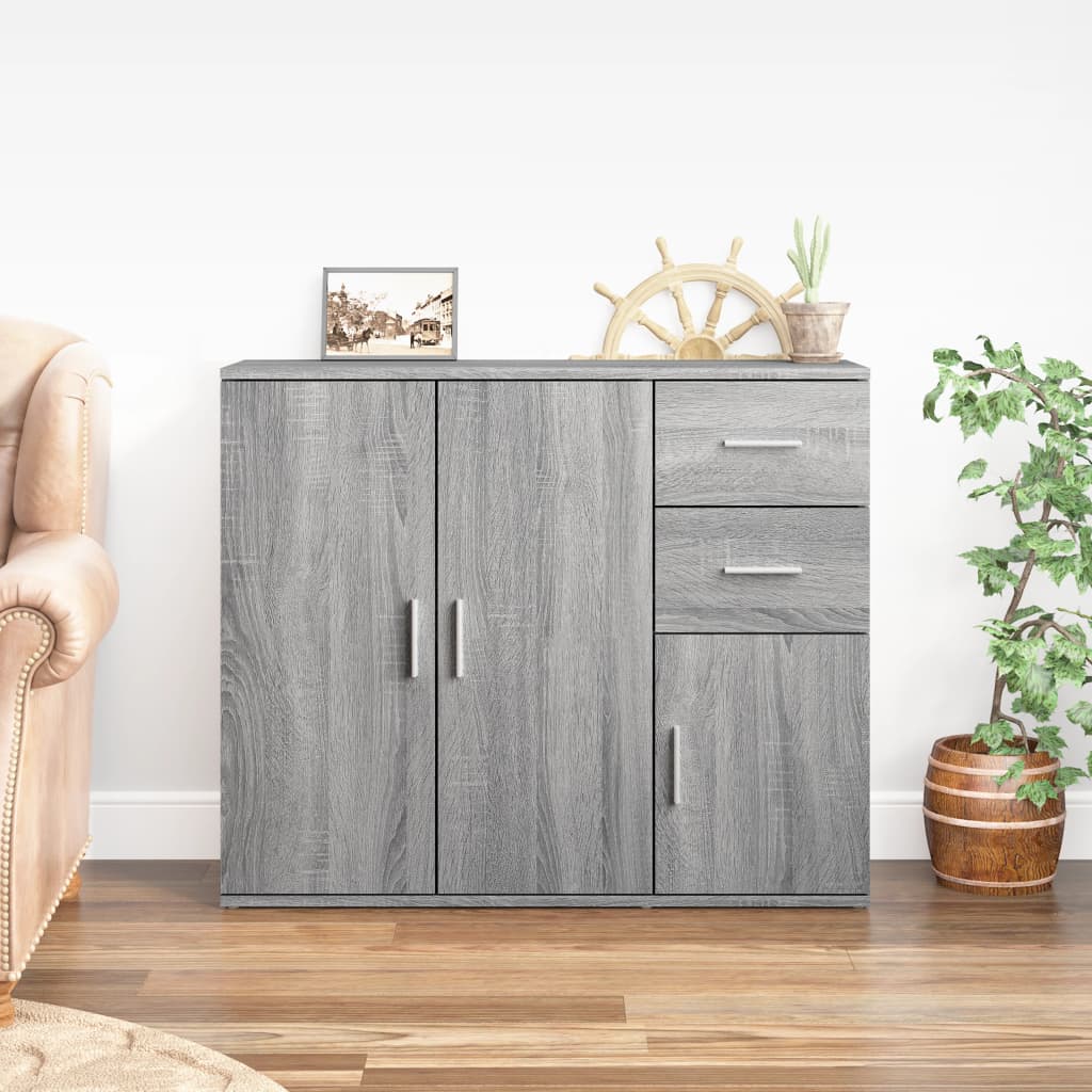 Komoda boja sivog hrasta 91x29,5x75 cm od konstruiranog drva