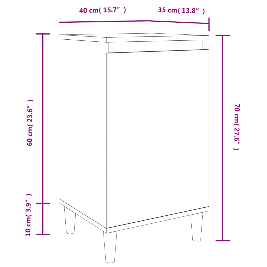 Noćni ormarići 2 kom crni 40 x 35 x 70 cm konstruirano drvo
