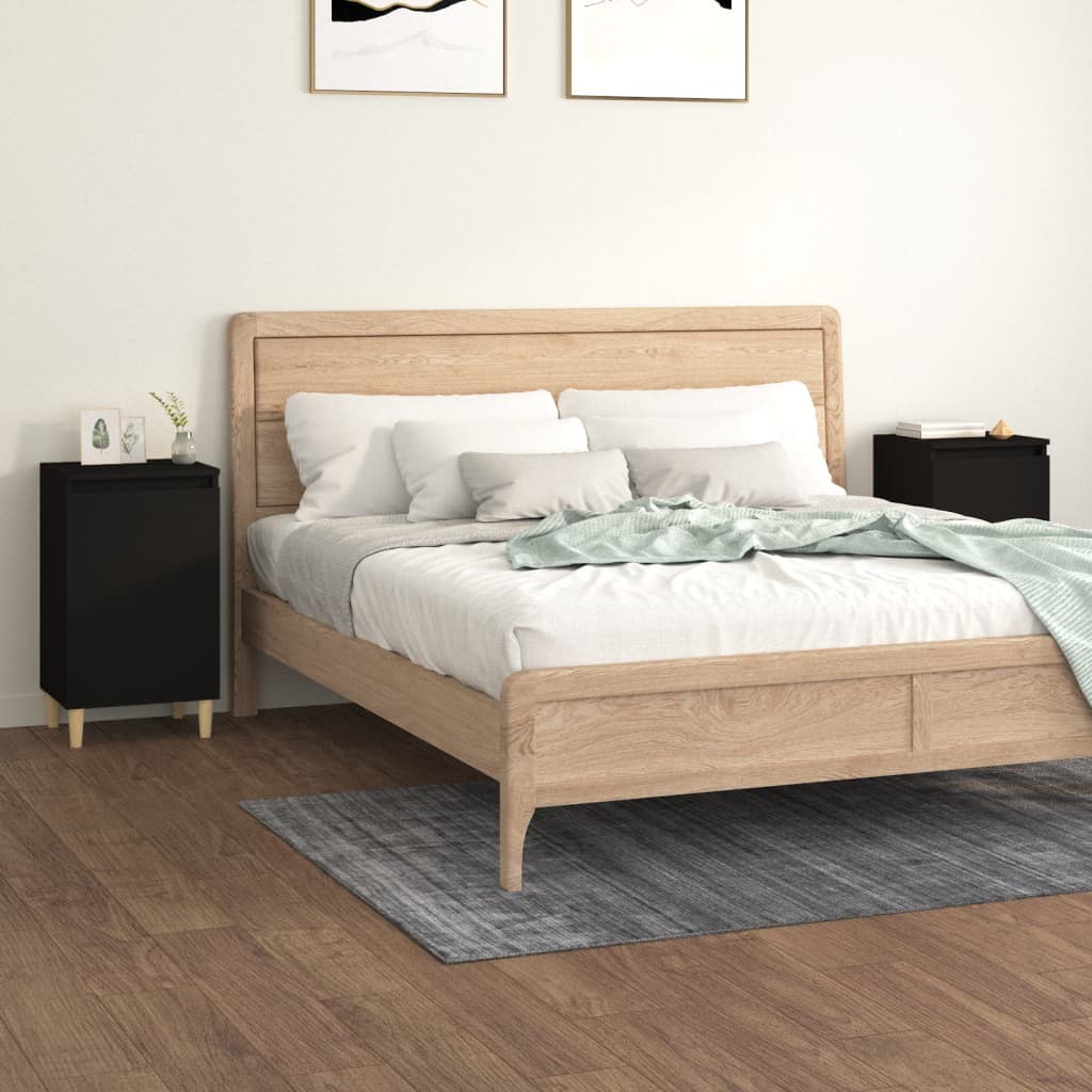 Noćni ormarići 2 kom crni 40 x 35 x 70 cm konstruirano drvo