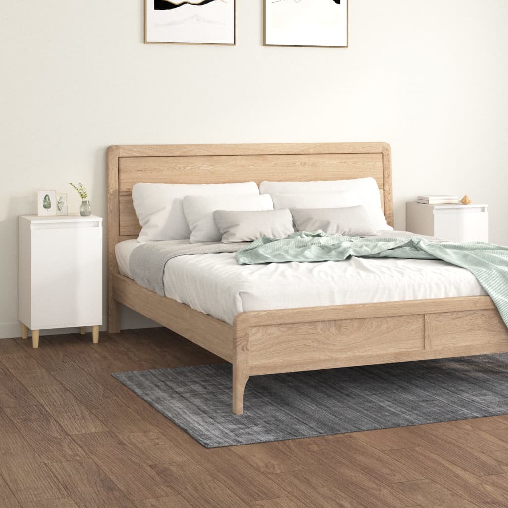 Noćni ormarići sjajni bijeli 2 kom 40x35x70cm konstruirano drvo