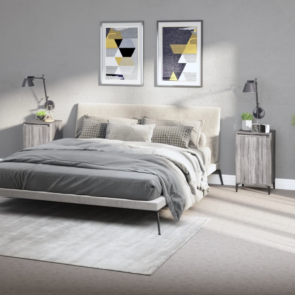 Noćni ormarići 2 kom boja hrasta 40x35x70 cm konstruirano drvo