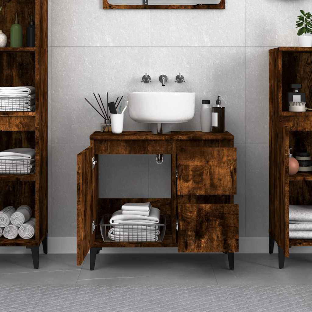Kupaonski ormarić boja hrasta 65 x 33 x 60 cm konstruirano drvo