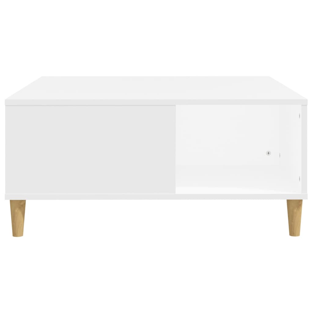 Stolić za kavu bijeli 80 x 80 x 36,5 cm od konstruiranog drva