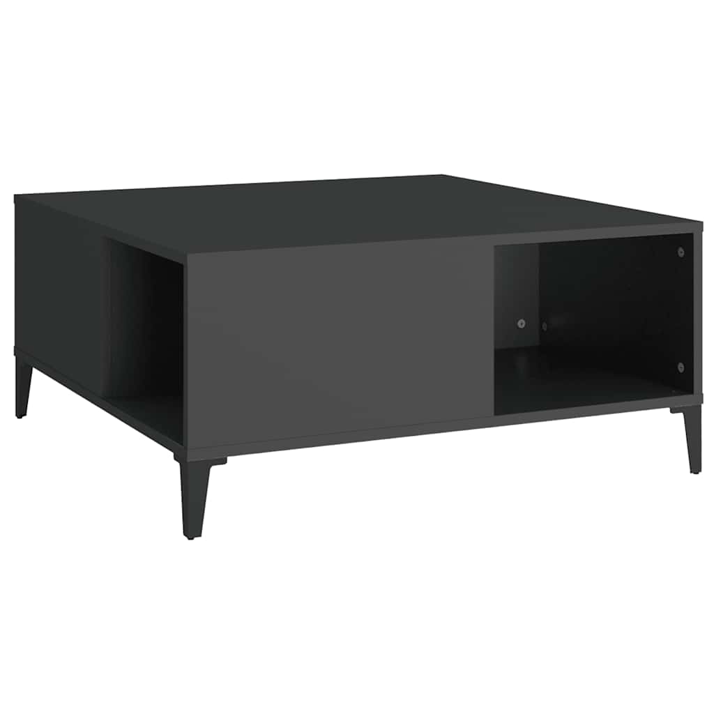Stolić za kavu crni 80 x 80 x 36,5 cm od konstruiranog drva