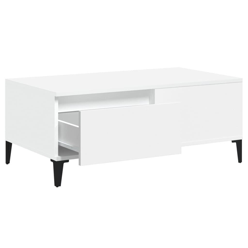 Stolić za kavu bijeli 90 x 50 x 36,5 cm od konstruiranog drva