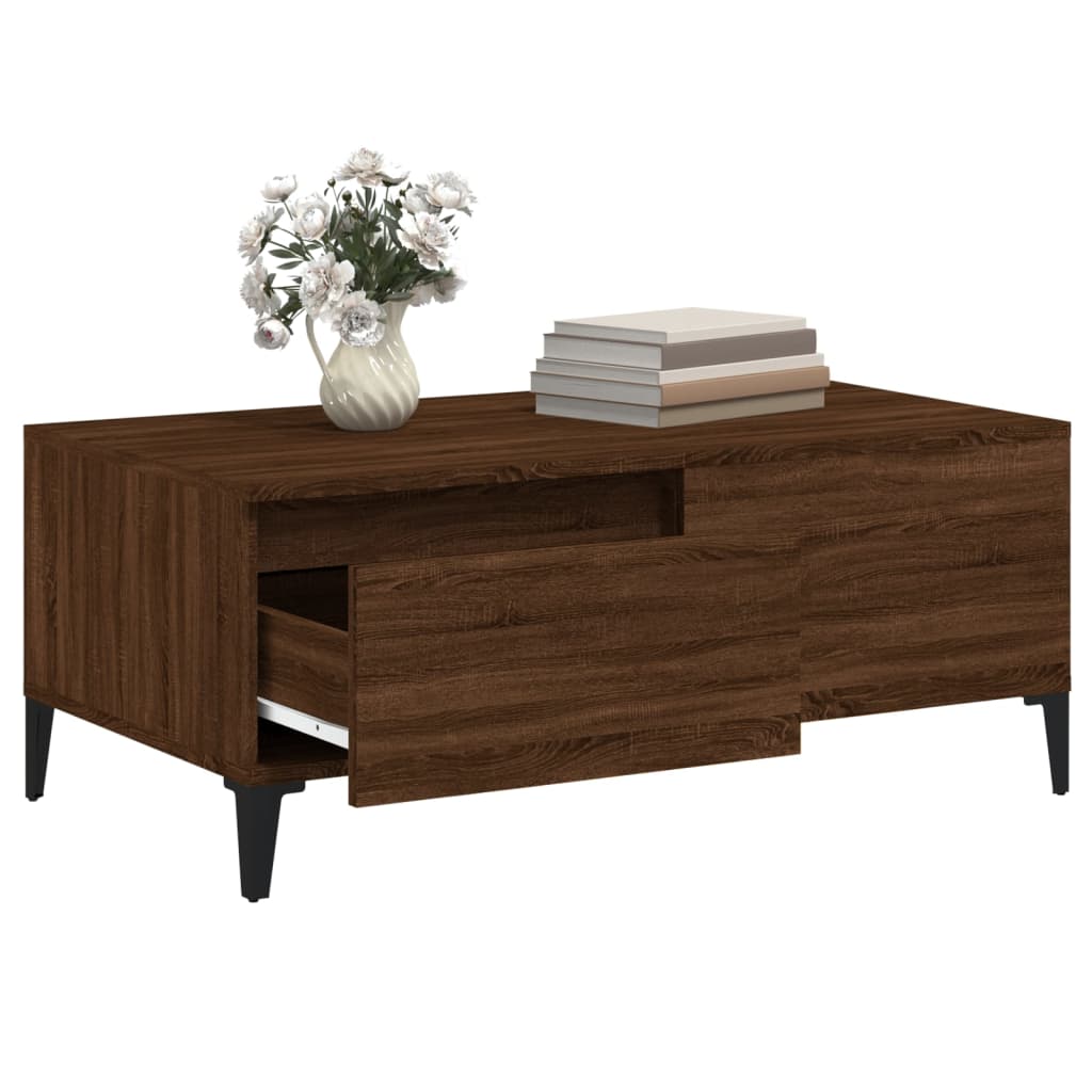 Stolić za kavu smeđa boja hrasta 90x50x36,5cm konstruirano drvo