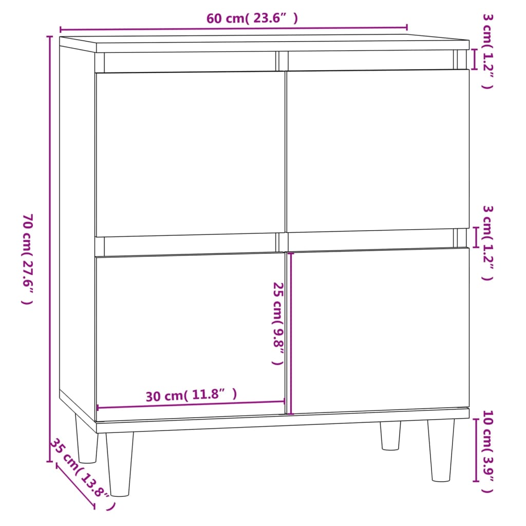 Komoda siva boja betona 60x35x70 cm od konstruiranog drva